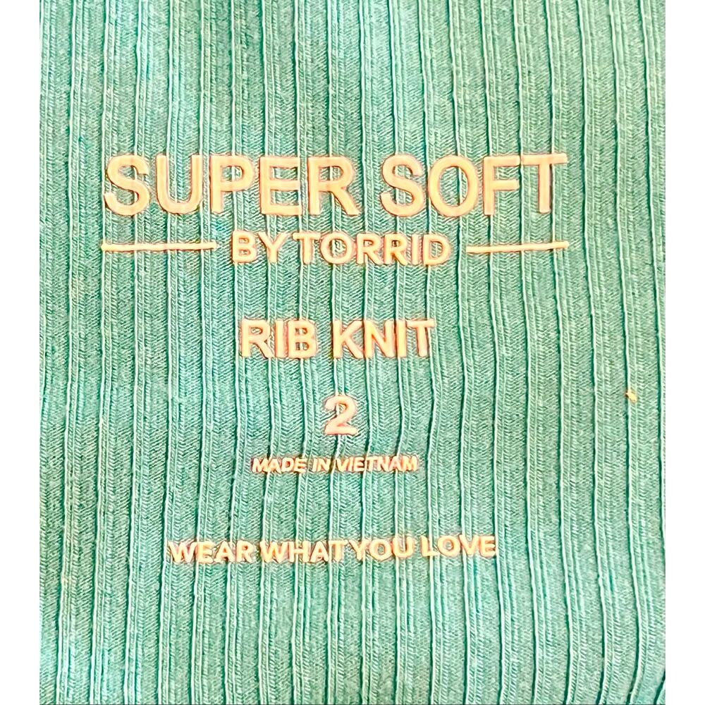 TORRID Super Soft Rib Knit Tank Top Women's Plus Size 2 Scoop Neck Teal Blue 2X - Picture 7 of 10